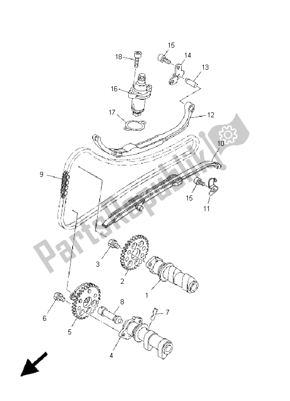 All parts for the Camshaft & Chain of the Yamaha YP 400A Majesty 2008