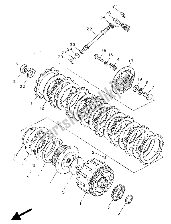 Tutte le parti per il Frizione del Yamaha XJ 600 1986