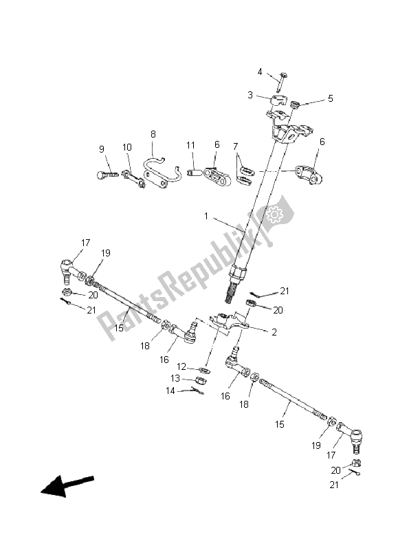 All parts for the Steering of the Yamaha YFM 350 FA Bruin 4X4 2005