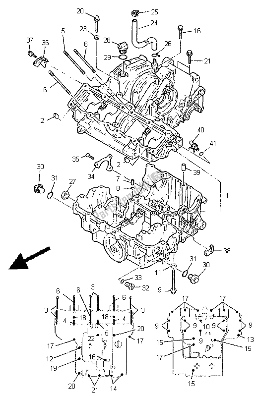 Toutes les pièces pour le Carter du Yamaha GTS 1000A 1998