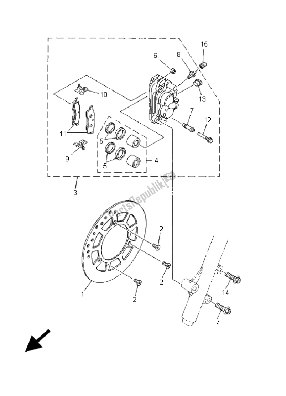 Wszystkie części do Zacisk Hamulca Przedniego Yamaha YZ 80 SW LW 2001