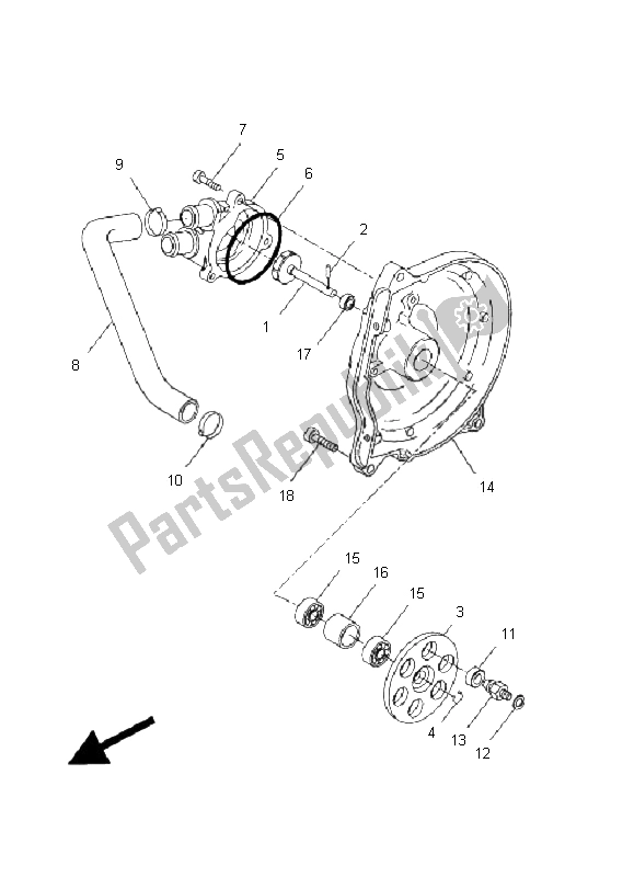 Todas as partes de Bomba De água do Yamaha C 50 RR LC JOG 2011