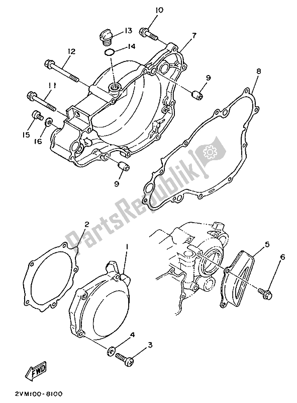 Todas las partes para Tapa Del Cárter 1 de Yamaha YZ 250 1988