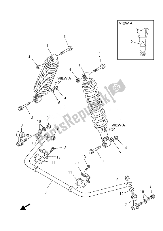 Tutte le parti per il Sospensione Posteriore del Yamaha YFM 550 FGD Grizzly 4X4 2013