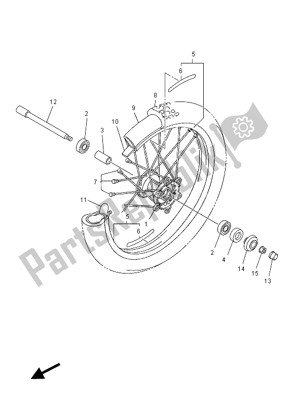 Todas las partes para Rueda Delantera de Yamaha WR 450F 2012