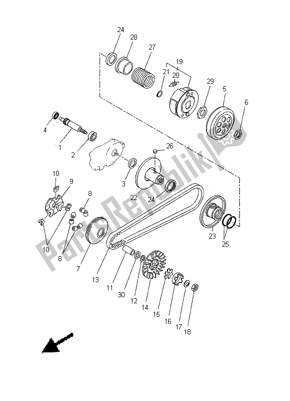 Tutte le parti per il Frizione del Yamaha CW 50 2013
