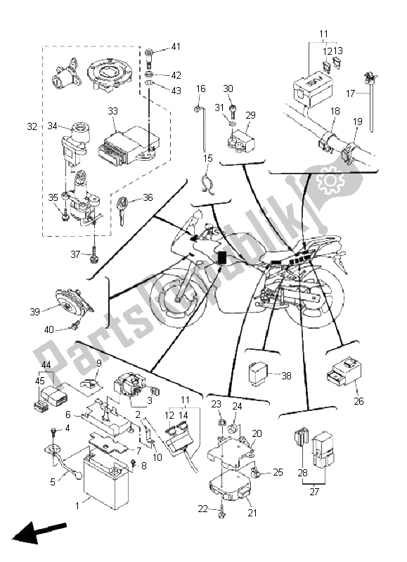 Alle onderdelen voor de Elektrisch 2 van de Yamaha FZ6 SA Fazer 600 2006