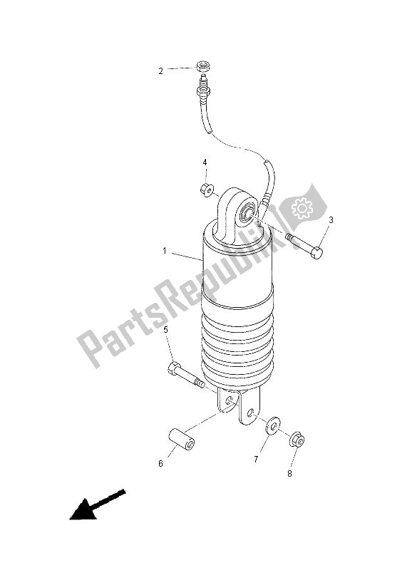 Toutes les pièces pour le Suspension Arrière du Yamaha XVZ 13 TF Royal Star Venture 1300 2000