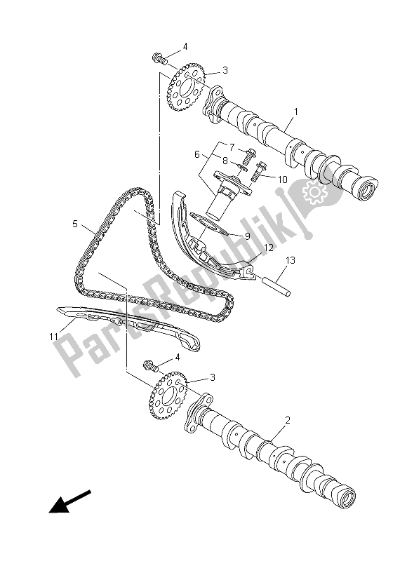 Toutes les pièces pour le Arbre à Cames Et Chaîne du Yamaha MT 09A 900 2015