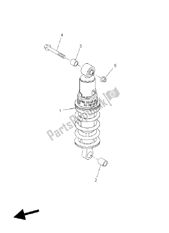 Toutes les pièces pour le Suspension Arrière du Yamaha FZ8 S Fazer 800 2011