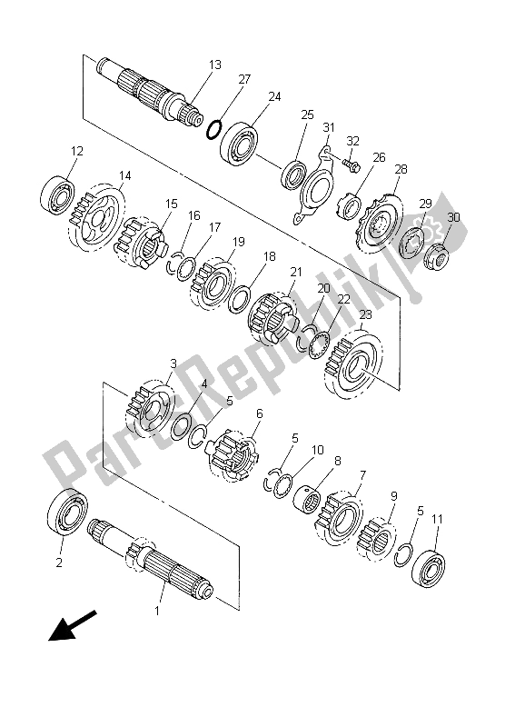 Tutte le parti per il Trasmissione del Yamaha WR 450F 2003