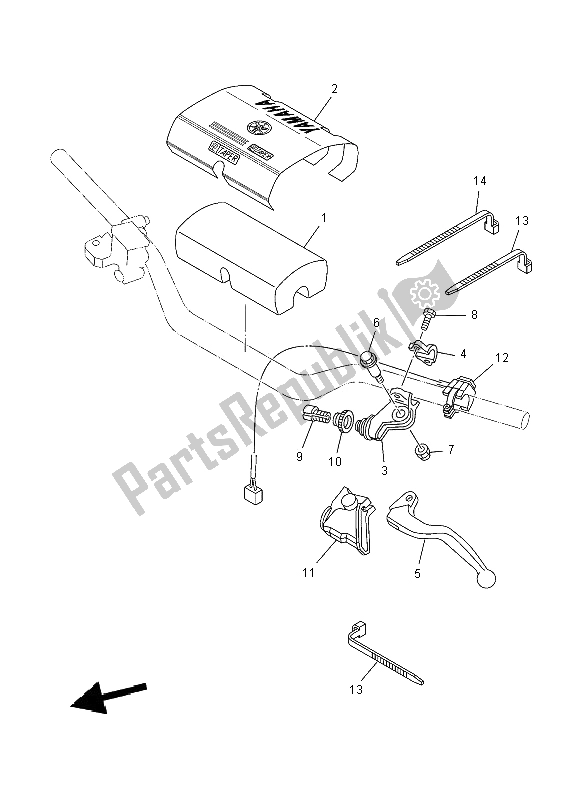 All parts for the Handle Switch & Lever of the Yamaha YZ 250 2008