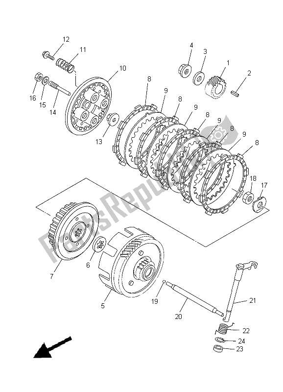 Todas las partes para Embrague de Yamaha TT R 125E SW LW 2012
