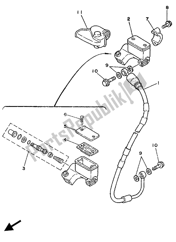 Tutte le parti per il Pompa Freno Anteriore del Yamaha YZ 125 1989