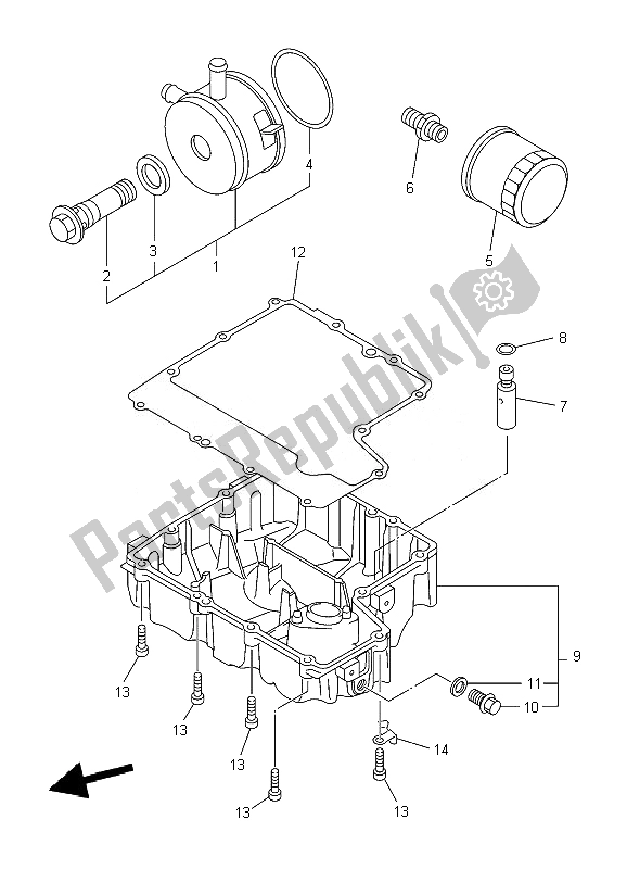 All parts for the Oil Cleaner of the Yamaha XJ6 SA Diversion 600 2010