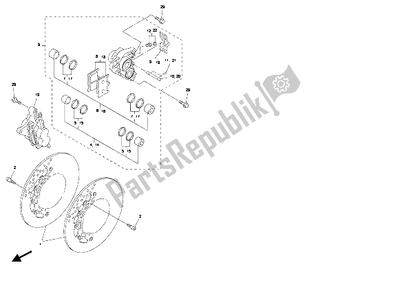 Tutte le parti per il Pinza Freno Anteriore del Yamaha FZ1 NA 1000 2012