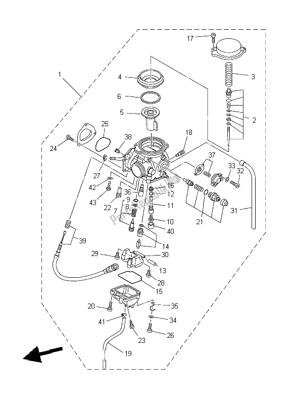 All parts for the Carburetor of the Yamaha YFM 450 FWA Grizzly 4X4 2014