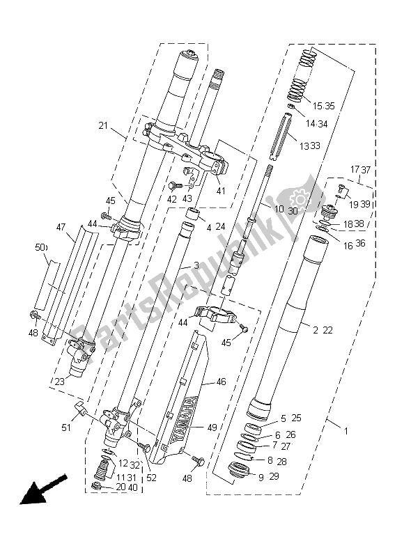Todas las partes para Tenedor Frontal de Yamaha YZ 85 LW 2014