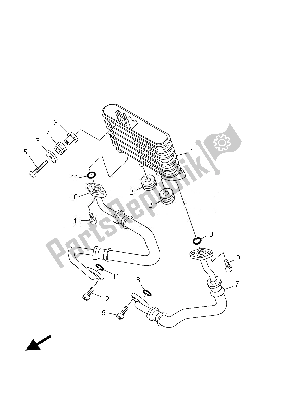 Tutte le parti per il Radiatore Dell'olio del Yamaha XV 1900A 2013