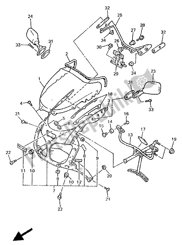 Toutes les pièces pour le Capot 1 du Yamaha YZF 750 SP 1993