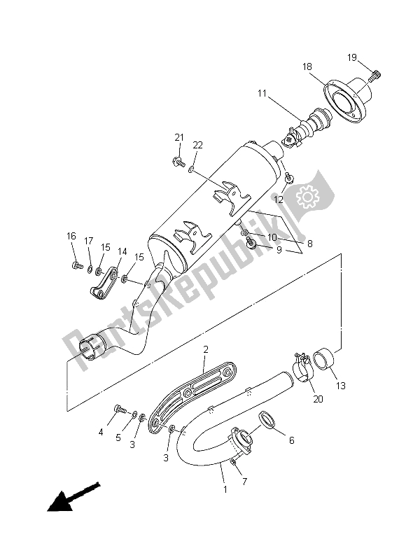 All parts for the Exhaust of the Yamaha YFZ 450 2008