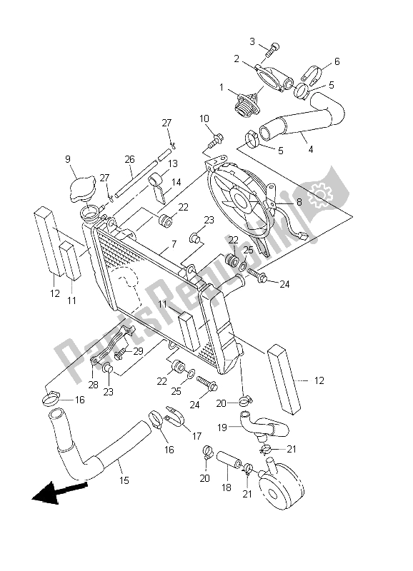 Alle onderdelen voor de Radiator Slang van de Yamaha YZF R6 600 2002