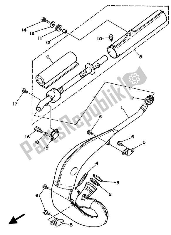 Wszystkie części do Wydechowy Yamaha YZ 250 1989