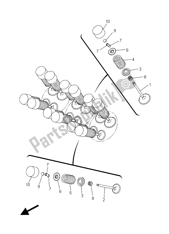 All parts for the Valve of the Yamaha MT 09 900 2015