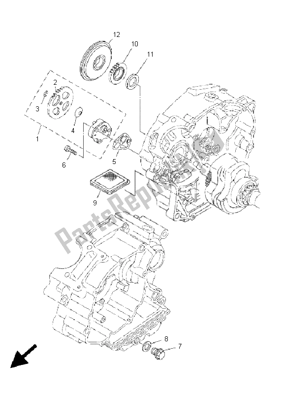 All parts for the Oil Pump of the Yamaha TT R 125E SW LW 2005