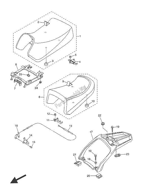 Todas las partes para Asiento de Yamaha FJR 1300 AE 2016