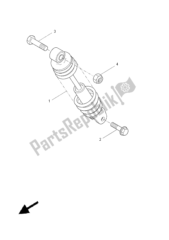 All parts for the Rear Suspension of the Yamaha YN 50 2014