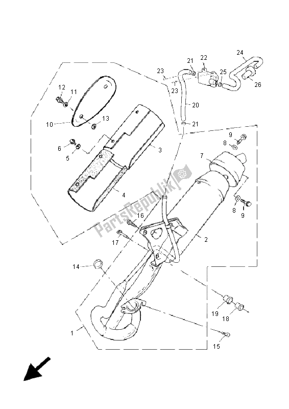 Toutes les pièces pour le échappement du Yamaha YN 50 Neos 2005