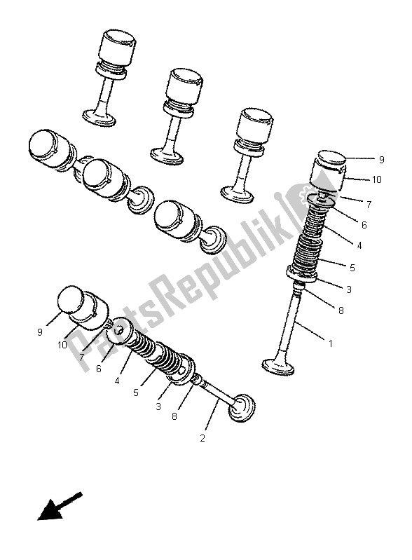 All parts for the Valve of the Yamaha XJ 600N 1997