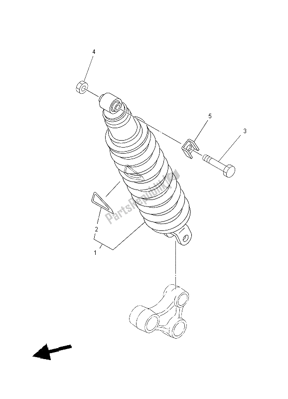 Toutes les pièces pour le Suspension Arrière du Yamaha XT 660X 2004