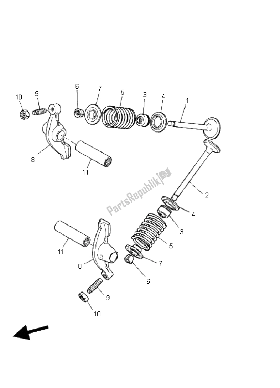 All parts for the Valve of the Yamaha YFM 80 Badger 2002