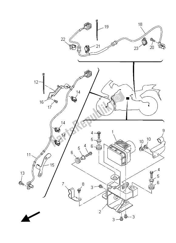 Tutte le parti per il Elettrico 3 del Yamaha YZF R3A 300 2015