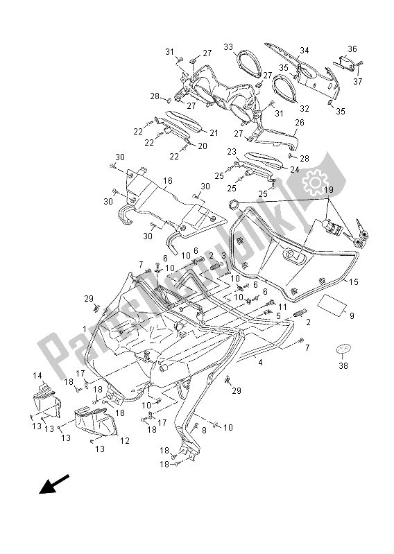 Tutte le parti per il Scudo Per Le Gambe del Yamaha YP 125 RA 2013