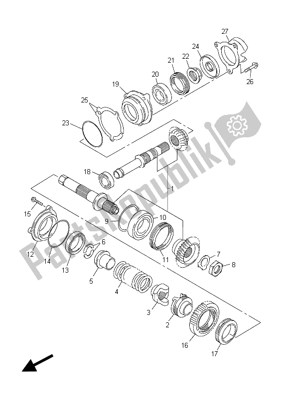 Todas las partes para Engranaje De Accionamiento Medio de Yamaha FJR 1300A 2015
