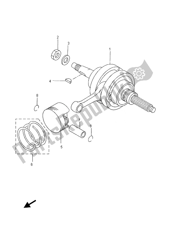 All parts for the Crankshaft & Piston of the Yamaha YP 250 RA 2013