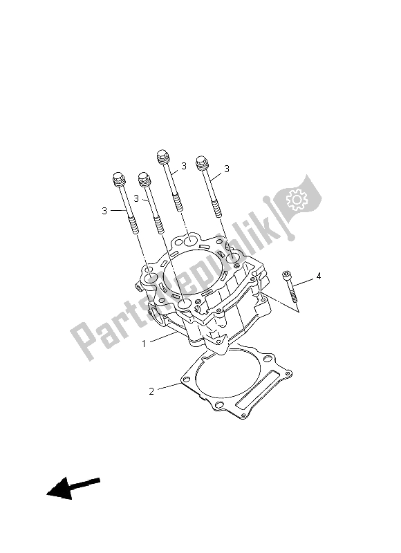 Tutte le parti per il Cilindro del Yamaha YFM 700 Fwad LGB Grizzly 4X4 2014