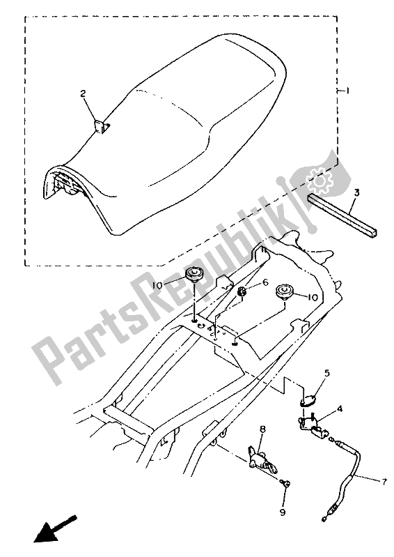 All parts for the Seat of the Yamaha XJ 600S Diversion 1992