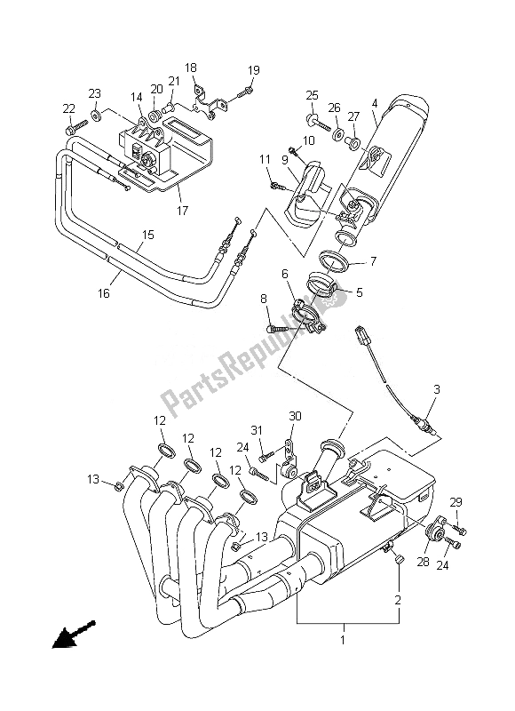 Tutte le parti per il Scarico del Yamaha YZF R6 600 2013