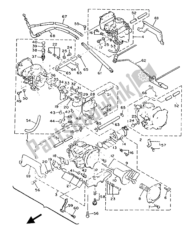 All parts for the Carburetor of the Yamaha V MAX 12 1200 1993