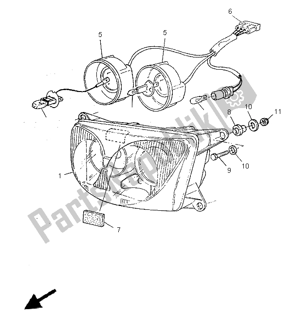 Tutte le parti per il Faro del Yamaha SZR 660 1997