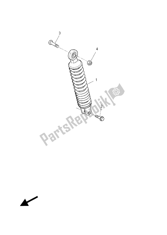 All parts for the Rear Suspension of the Yamaha NS 50 2015