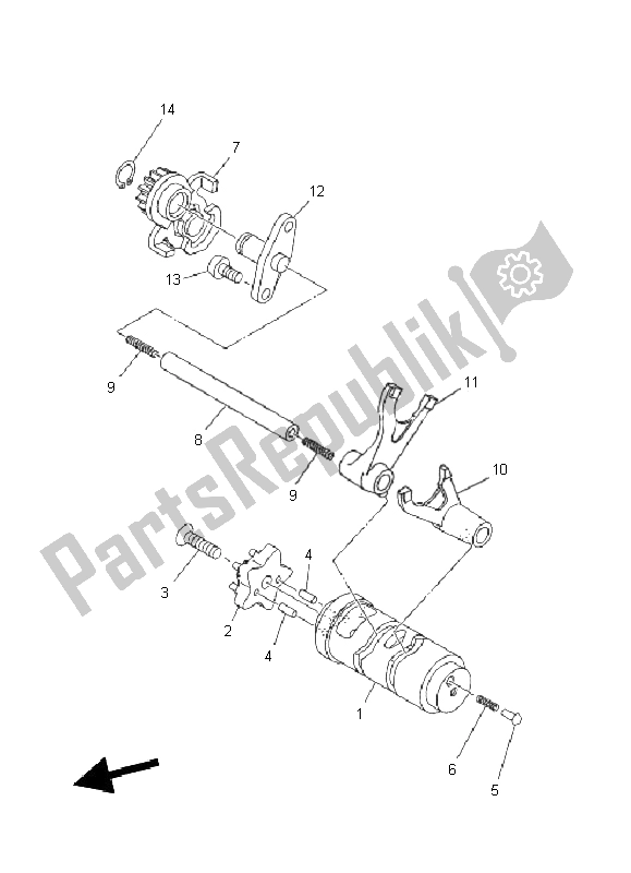 Tutte le parti per il Camma Cambio E Forcella del Yamaha TT R 110E 2011