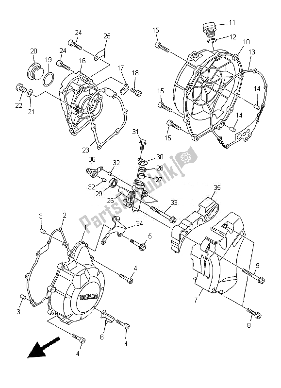 Wszystkie części do Pokrywa Skrzyni Korbowej 1 Yamaha XJ 6F 600 2014