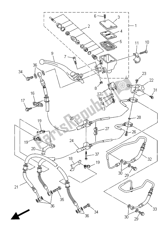 Wszystkie części do Przedni Cylinder G?ówny Yamaha XJ6 FA 600 2015