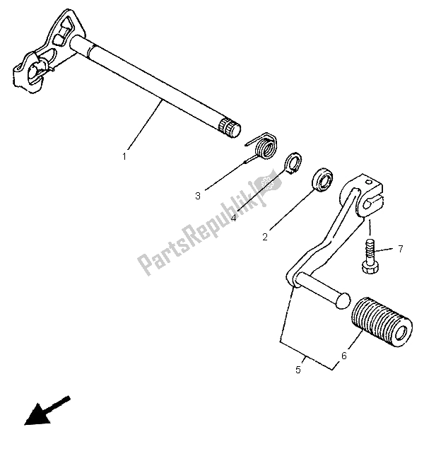 Toutes les pièces pour le Shifter du Yamaha TDR 125 1997