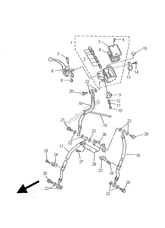 Wszystkie części do Przedni Cylinder G?ówny Yamaha FZS 600 2000